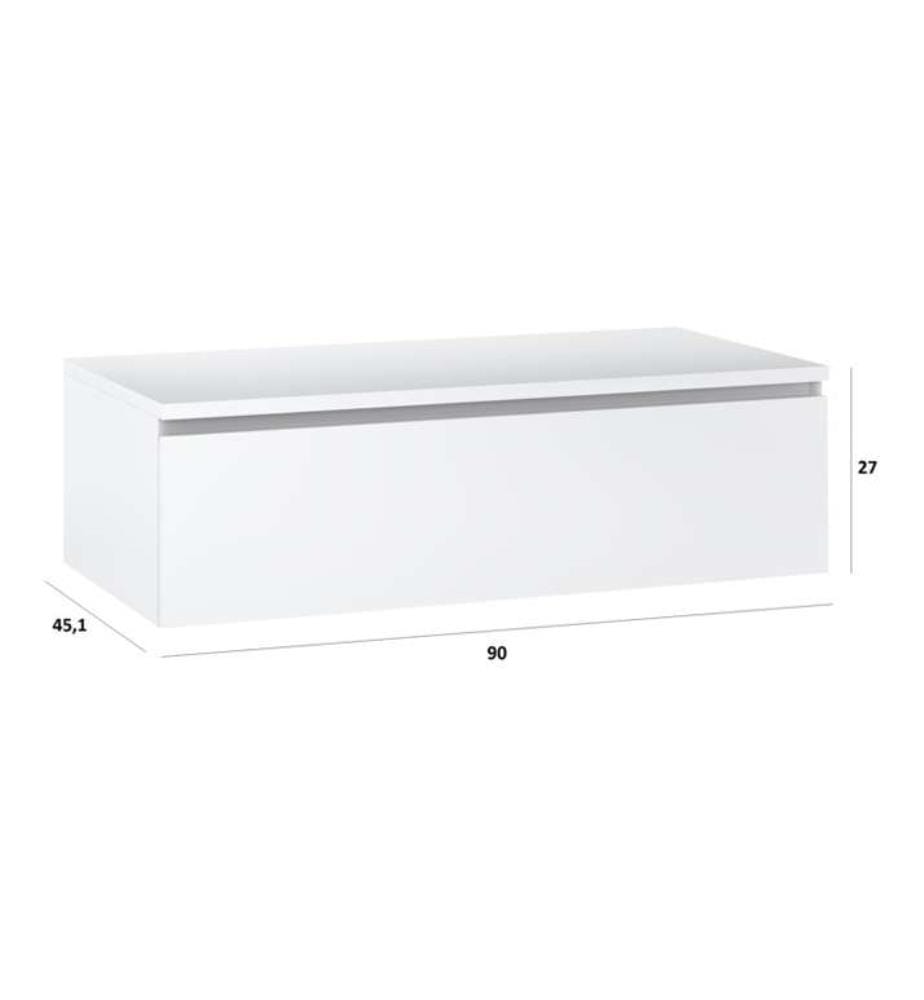Base con piano a 1 cassetto Yoka stone white