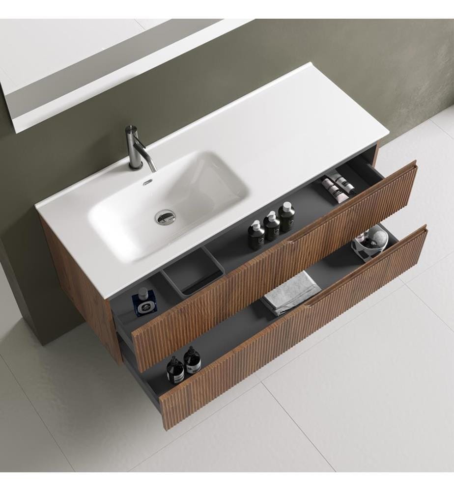 Badezimmer-Set SX 4-teiliges Waschbecken Zip - Eiche