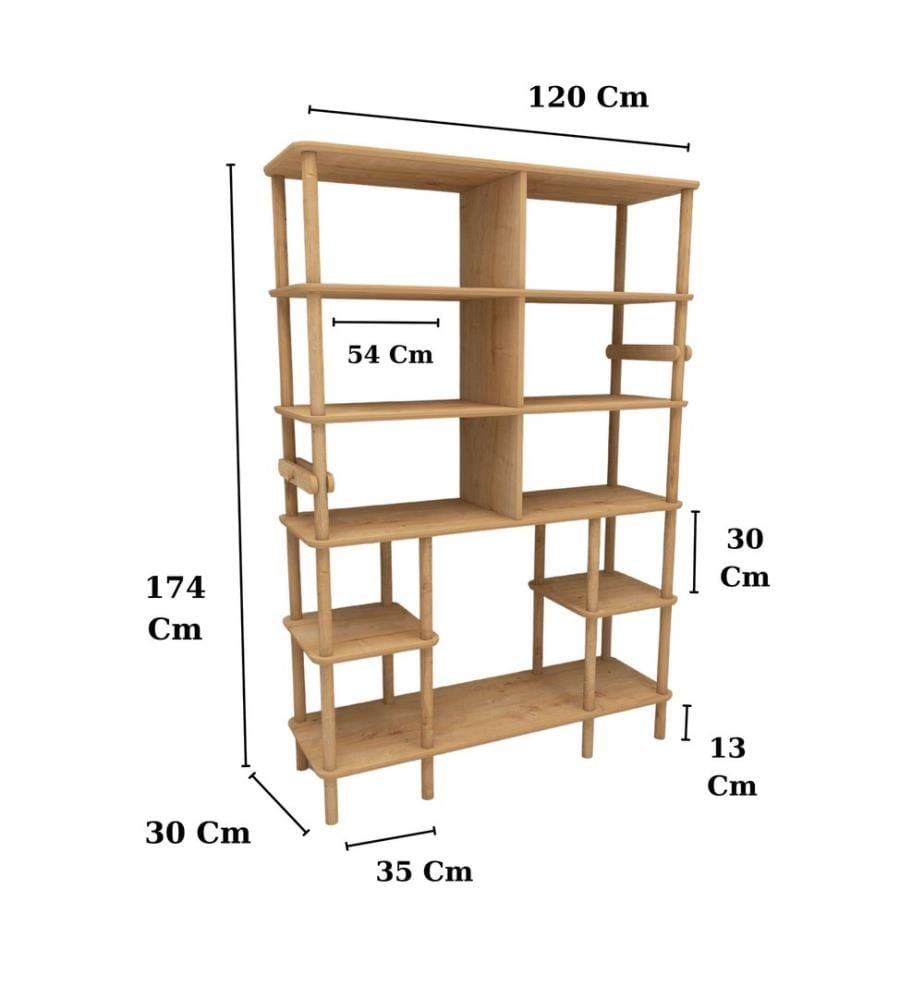 Libreria, 100% MDF, rovere