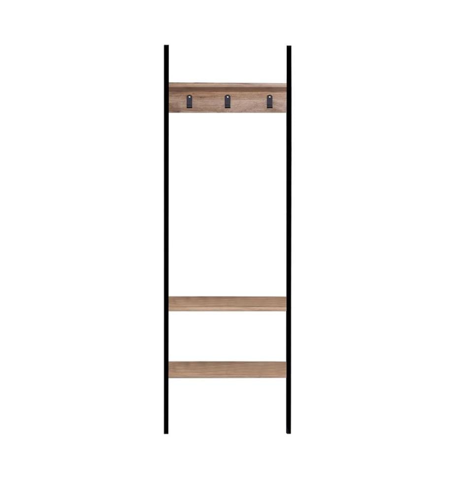 Porte-manteau, noir, panneau de particules mélaminé, structure métallique