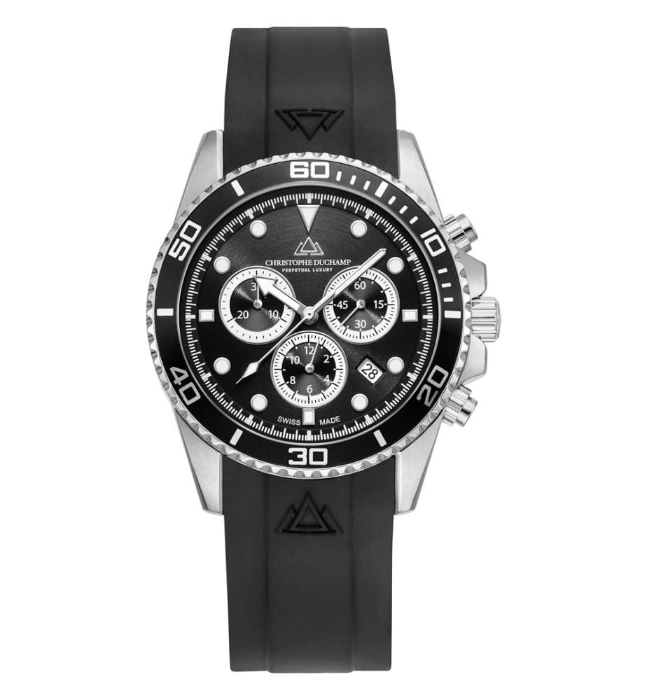 Herrenuhr Marine Chrono II – Silber & Schwarz
