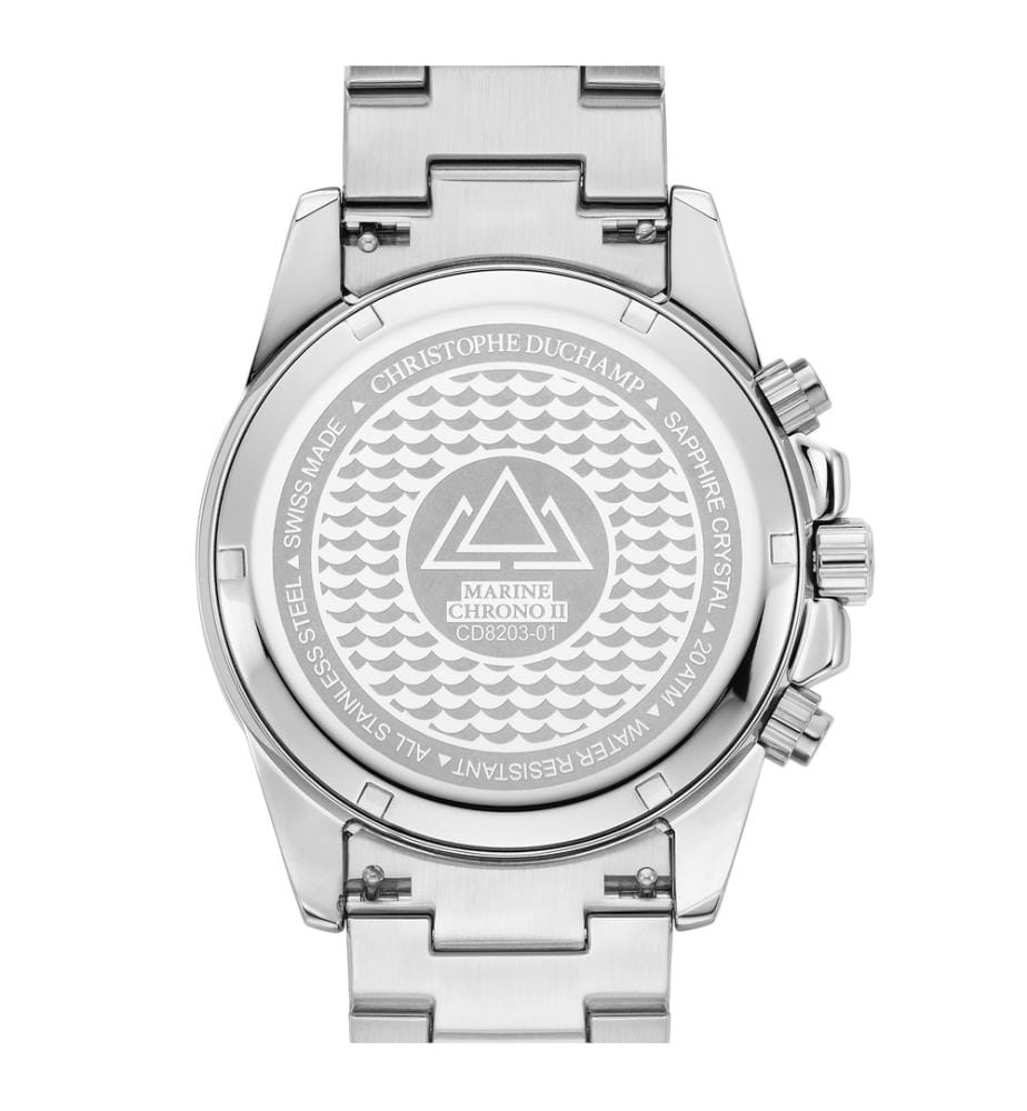 Herrenuhr Marine Chrono II – Silber & Schwarz