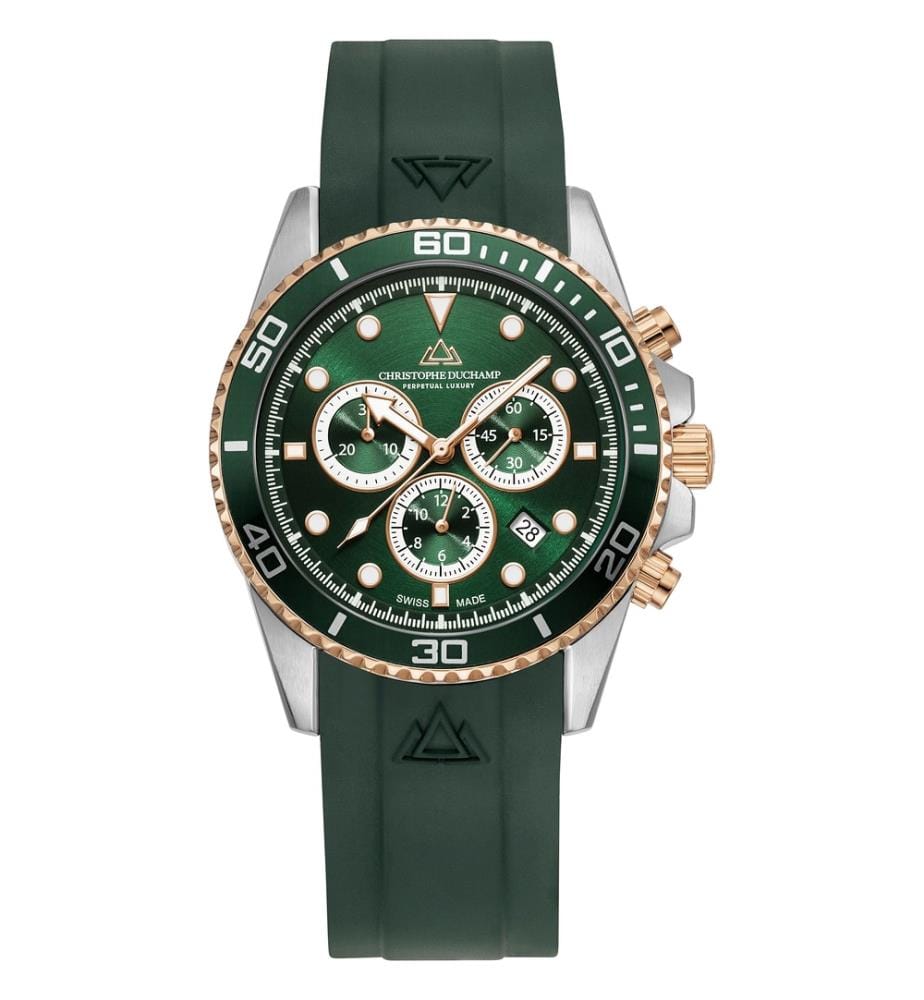 Herrenuhr Marine Chrono II – Silber & Grün