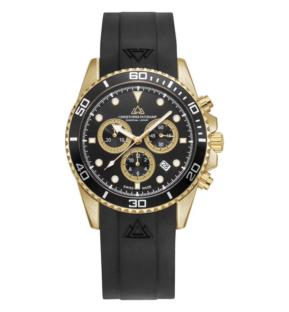 Herrenuhr Marine Chrono II – Gold & Schwarz