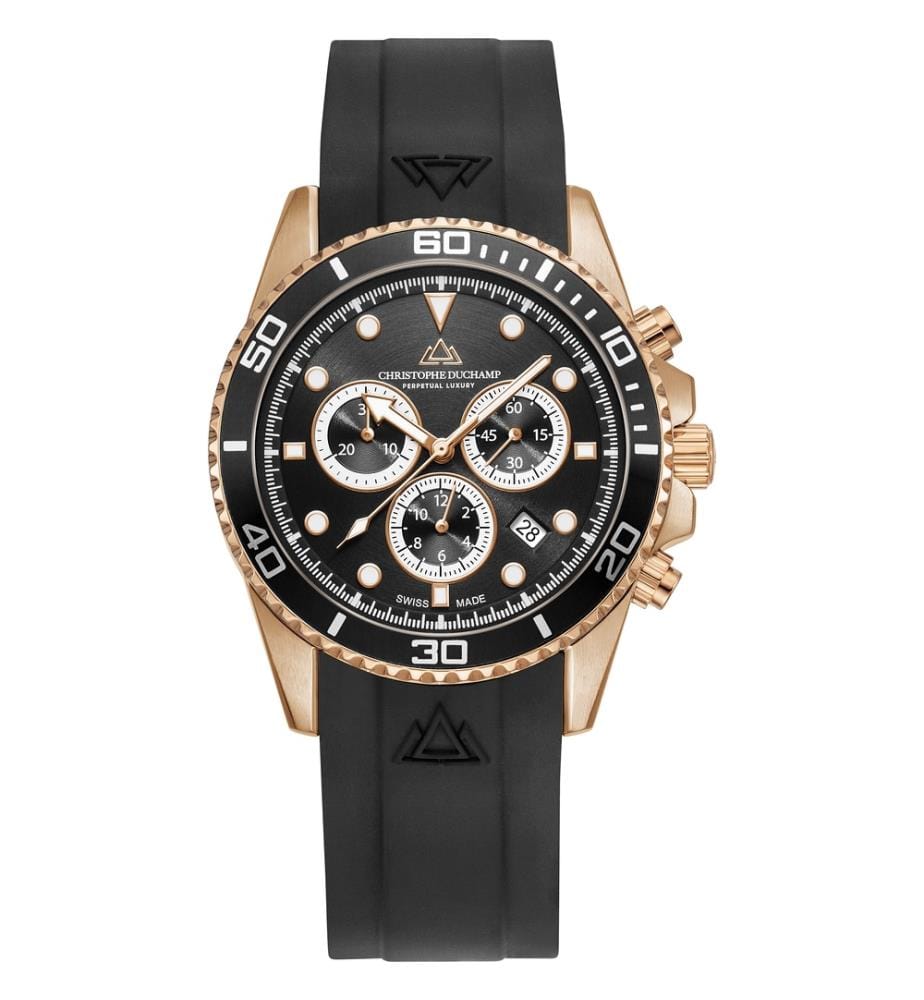 Herrenuhr Marine Chrono II – Roségold & Schwarz