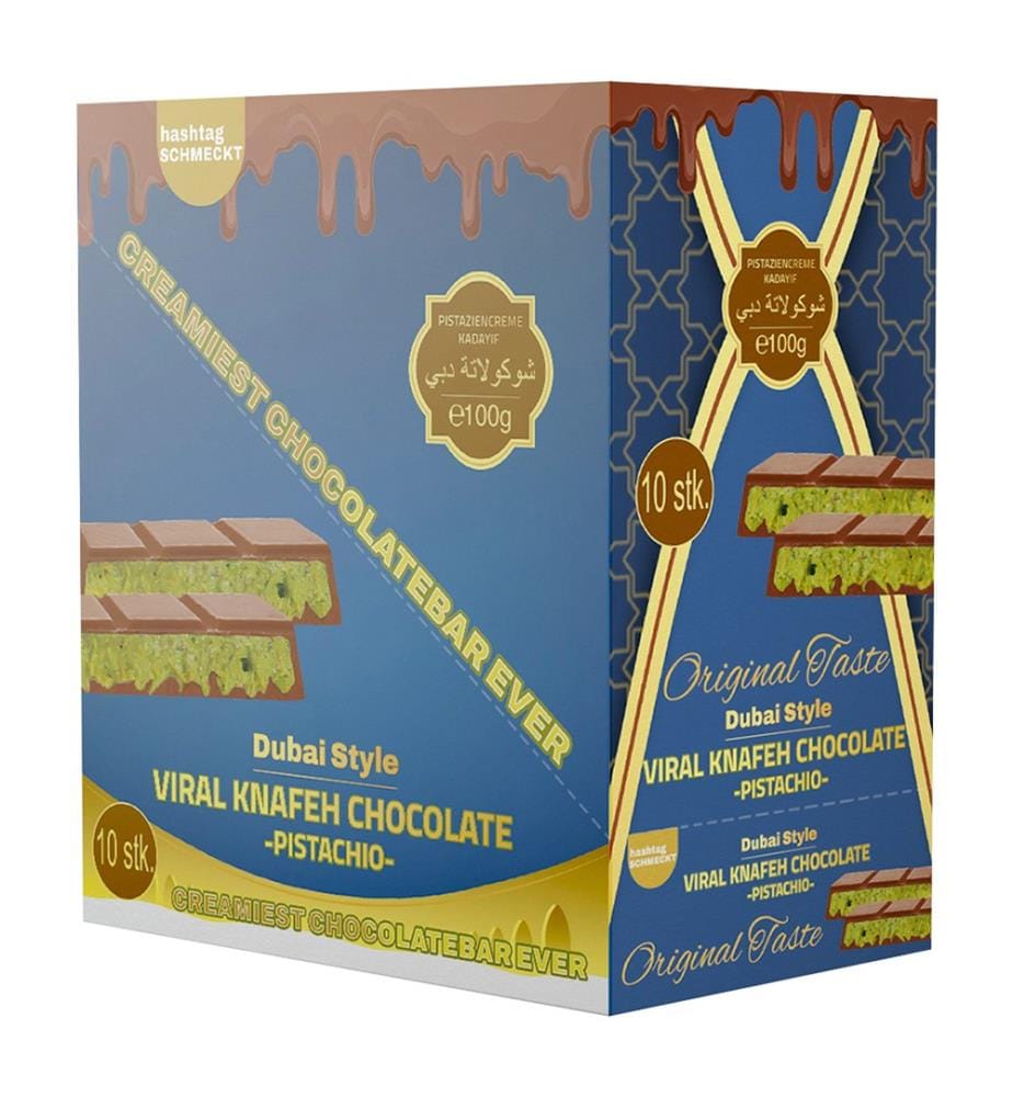 10x Viral Knafeh Chocolat DUBAI LAIT ENTIER - 100g