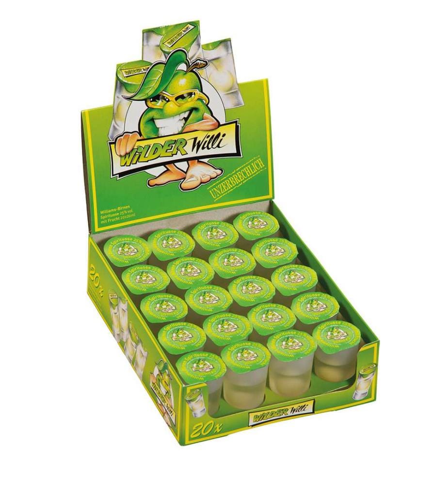 20x Wilder Willi Liqueur Poire Williams 25% Vol., 20 pièces - 20ml