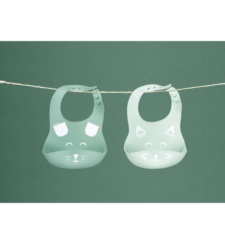 Lot de 2 bavoirs en silicone