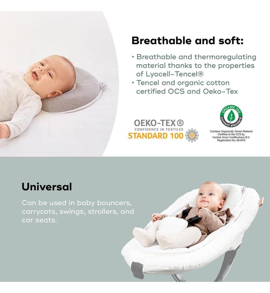 Appuie-tête ergonomique pour bébé - Gris