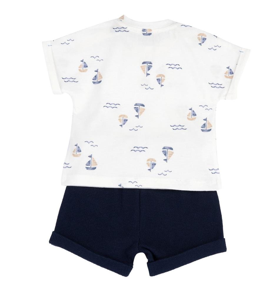 Set composto da maglietta e pantaloncini - Blu navy e bianco