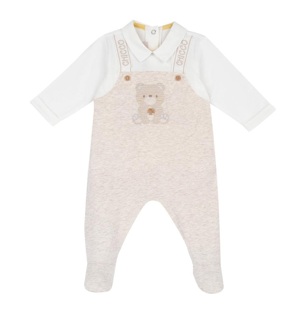 Strampler – Beige und Weiss
