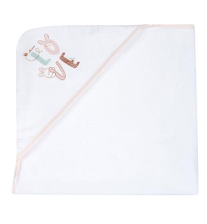 Cape de bain 76 × 76 cm - Blanc et Rose Clair