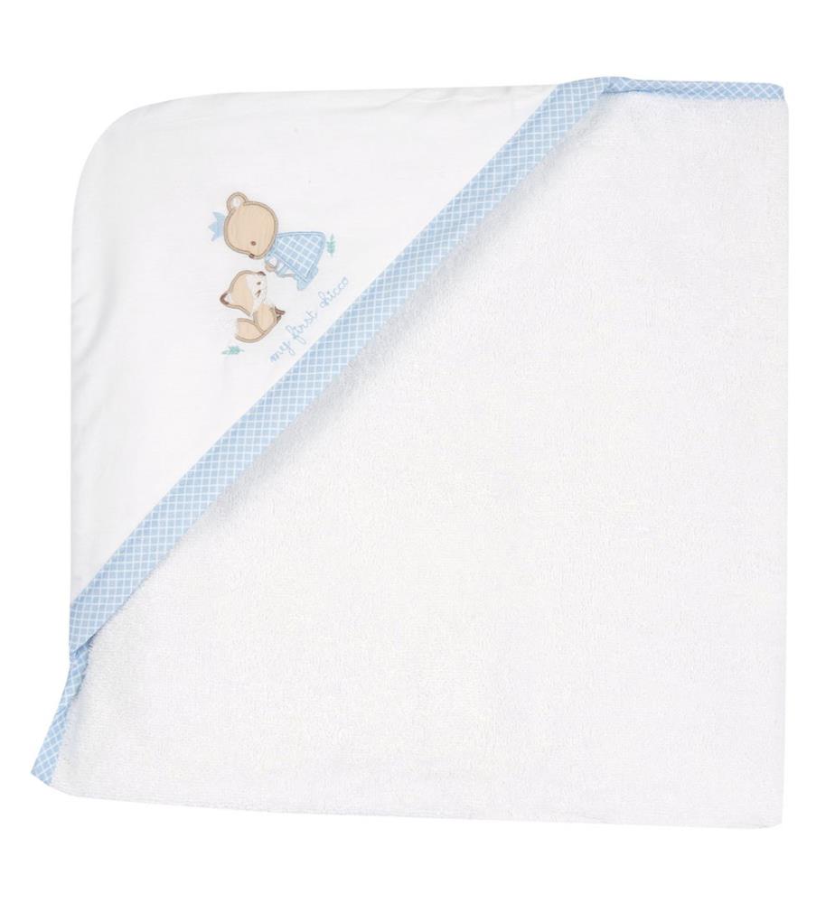 Cape de bain 76 × 76 cm - Blanc et Bleu