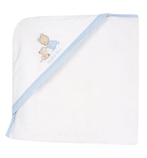 Cape de bain 76 × 76 cm - Blanc et Bleu