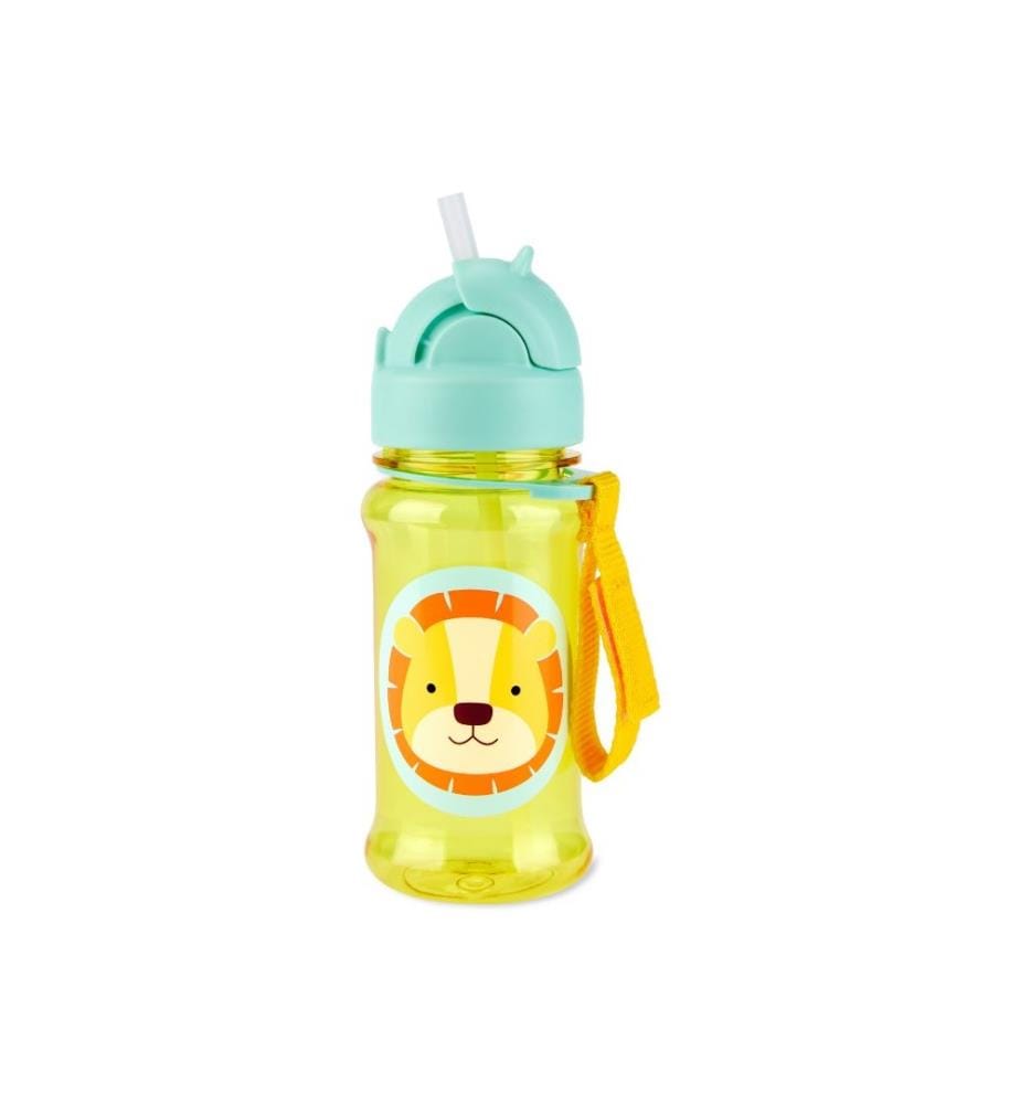 Trinkflasche mit Strohhalm – Löwe