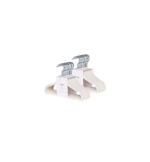 Lot de 15 cintres en velours - Crème