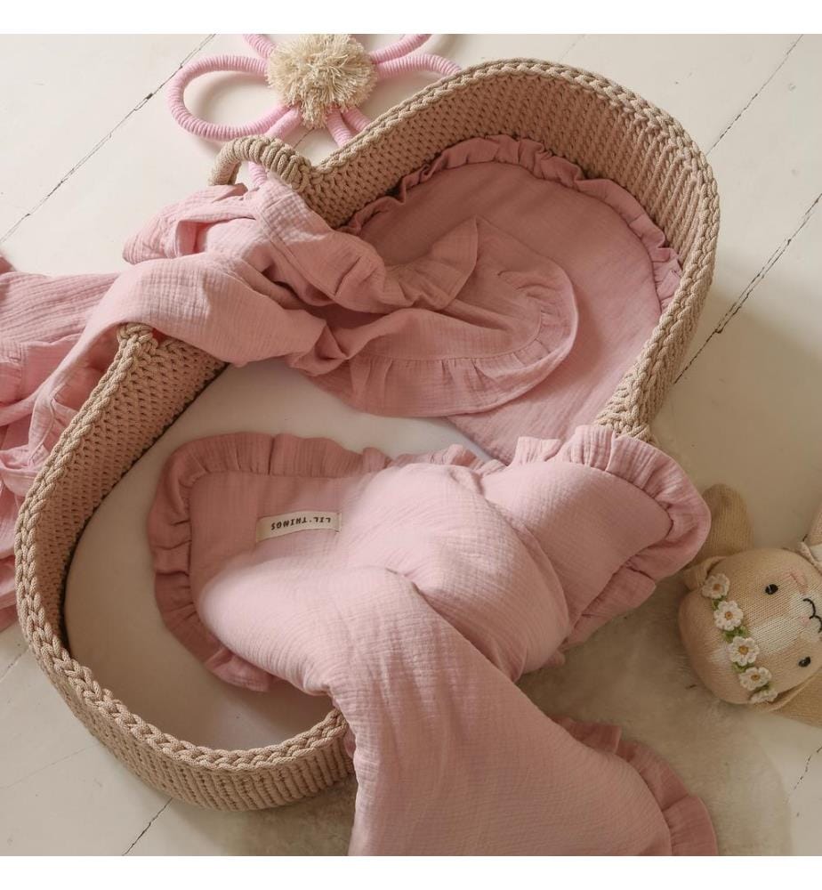 Couverture d'emmaillotage en mousseline - Rose
