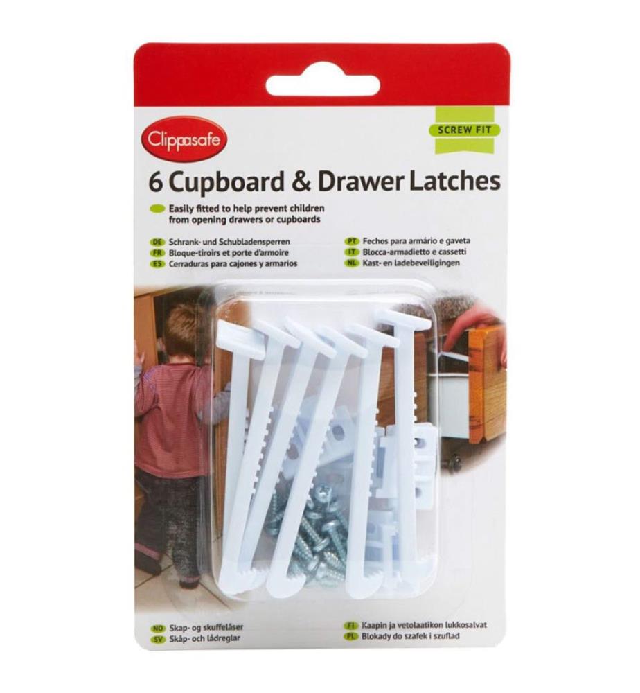 Lot de 6 verrous pour armoire et tiroir