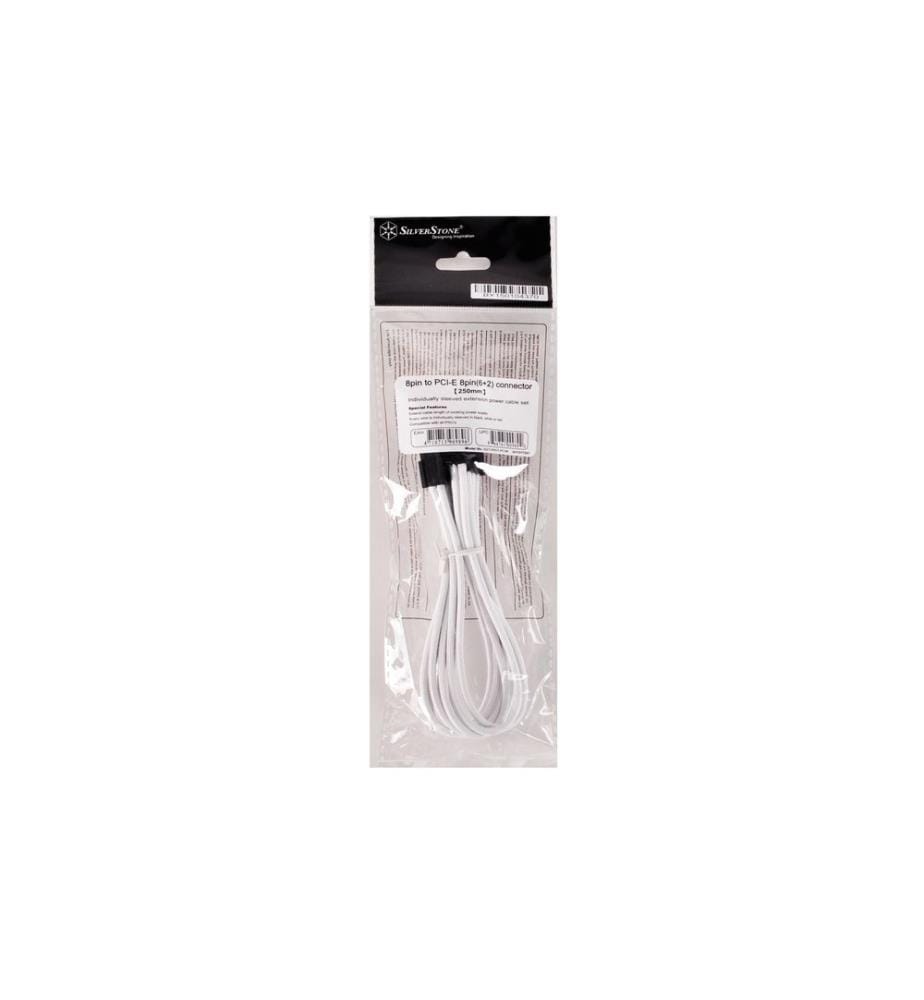 SILVERSTONE - Stromverlängerungskabel 8Pin - 6+2Pin PCIe Weiss