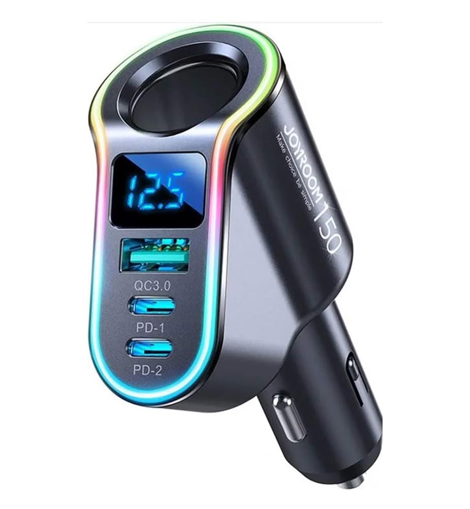 Autoladegerät JR-CL21, 4-in-1, 1x USB QC3.0, 2x USB-C PD 150W (schwarz)