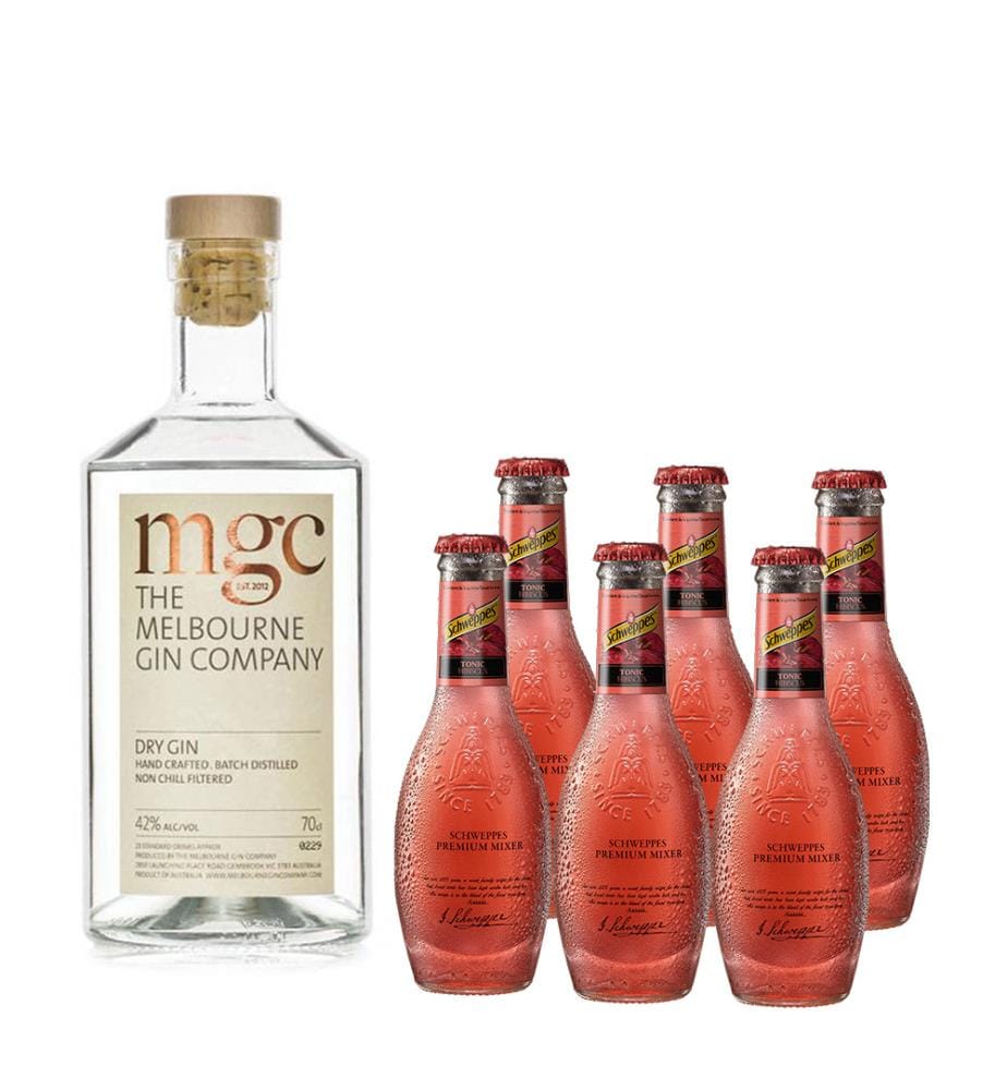 Mgc The Melbourne Gin Company & 6 Schweppes Premium Hibiscus Tonic - 1 x 70 cl + 6 x 20 cl