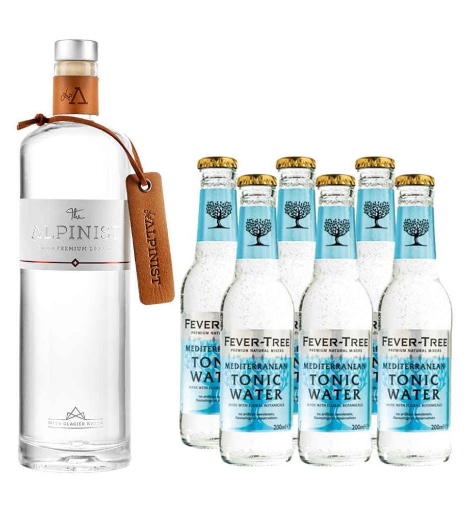 The Alpinist Dry Gin + 6 Fever Tree Mediterranean Tonic - 1 x 70 cl + 6 x 20 cl