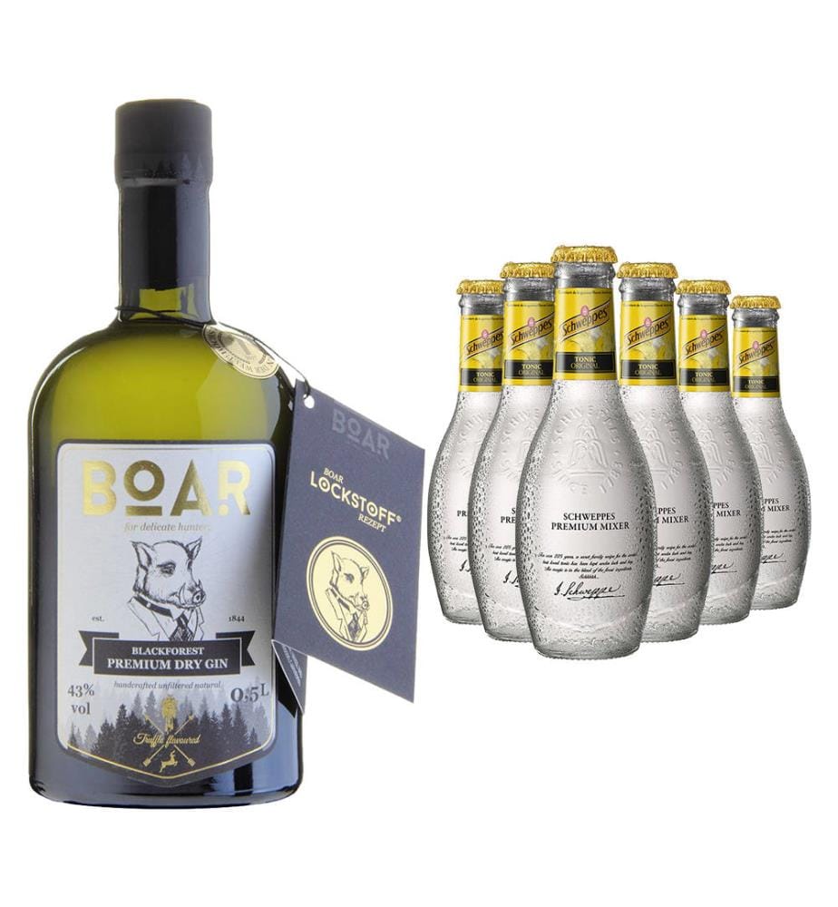 Boar Gin + 6x Schweppes Schweppes OriGinal Tonic & Lime - 50 cl + 6 x 20 cl
