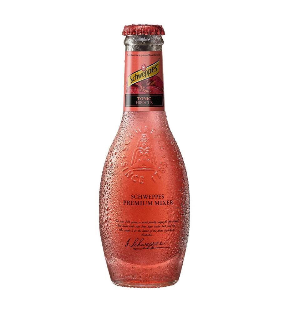 Whitley Neill Rhubarb & Ginger Gin + 6x Schweppes Premium Mixer Hibiscus Tonic - 1 x 70 cl + 6 x 20 cl