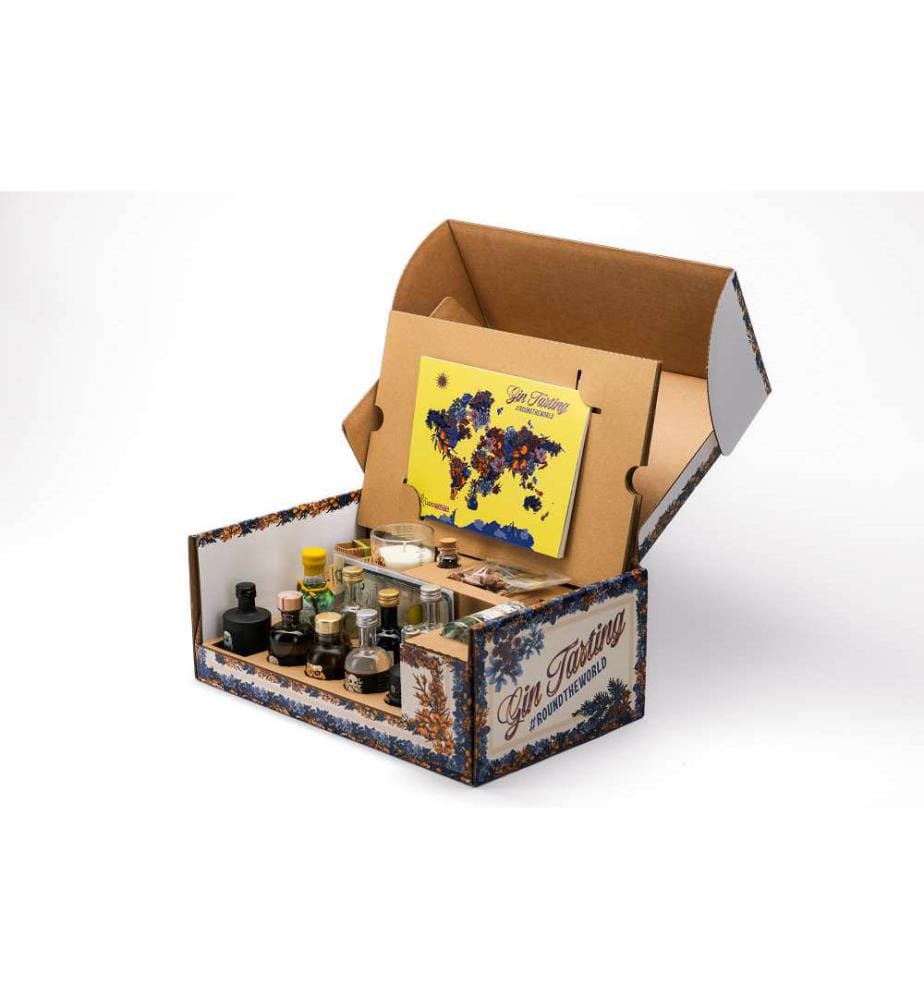 LiquiTaste Gin Tasting Box #Round The World - Lime (12 Tonics) - 1 x 55 cl + 12 x 20 cl