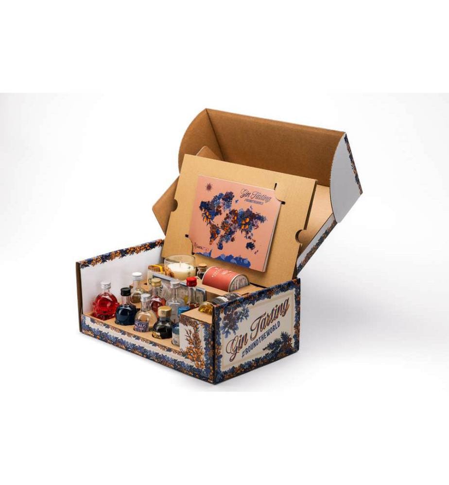 LiquiTaste Gin Tasting Box #Round The World - Pomelo (12 tonics) - 1 x 55 cl + 12 x 20 cl