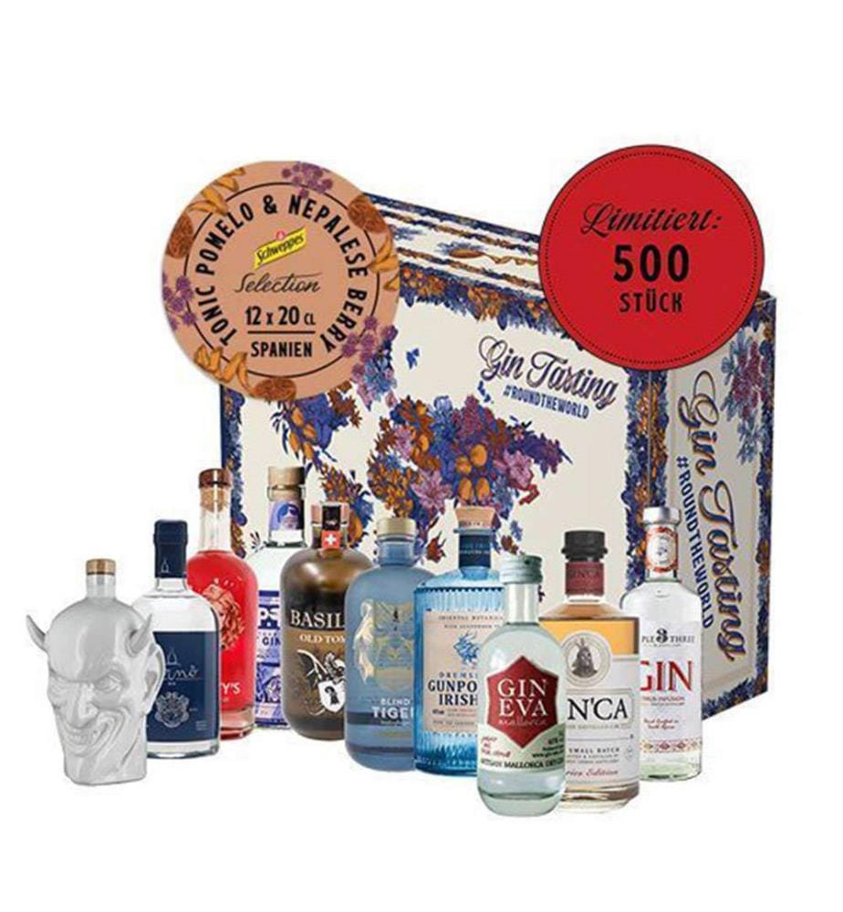 LiquiTaste Gin Tasting Box #Round The World - Pomelo (12 tonics) - 1 x 55 cl + 12 x 20 cl