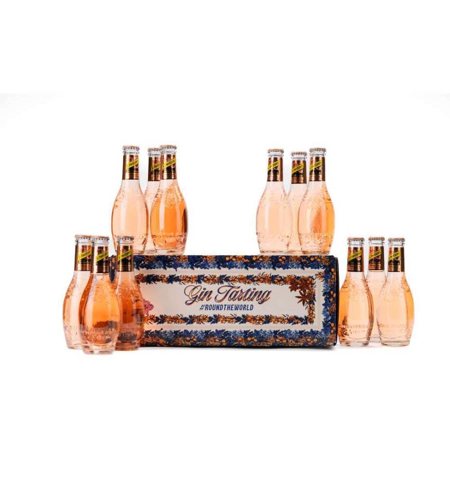LiquiTaste Gin Tasting Box #Round The World - Pomelo (12 tonics) - 1 x 55 cl + 12 x 20 cl