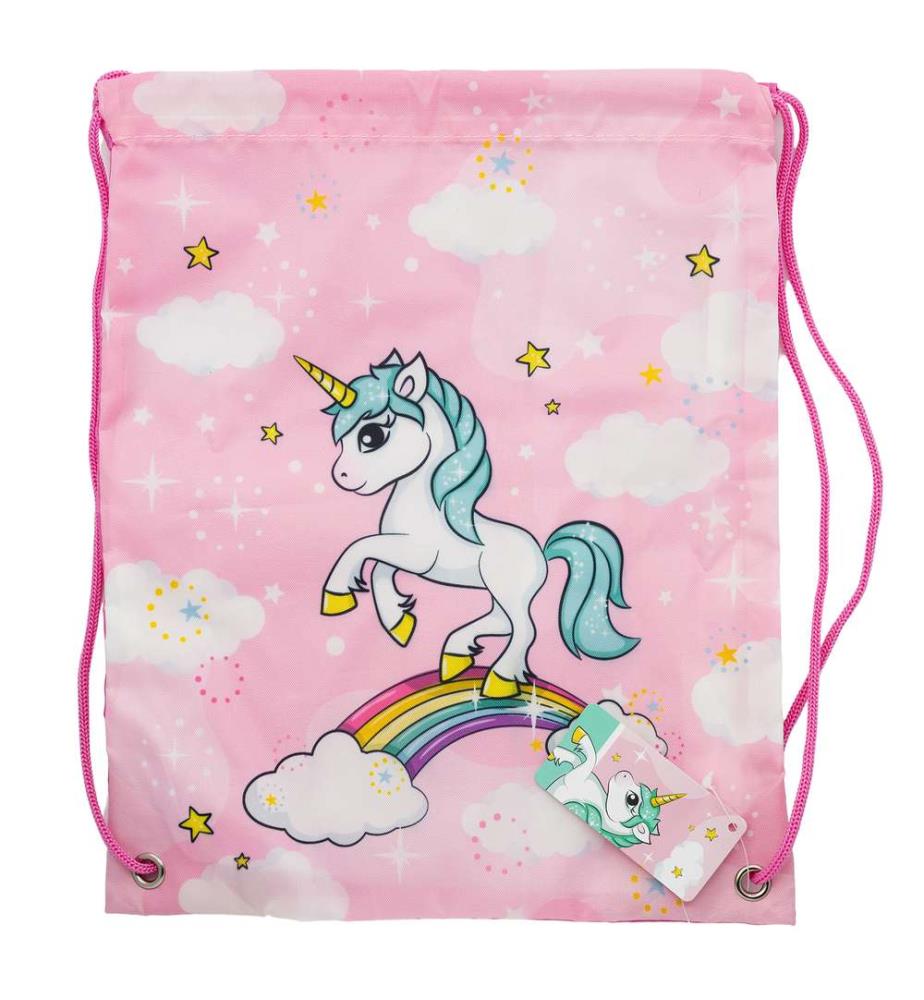 Kordelzug Lunch Bag Einhorn Regenbogen