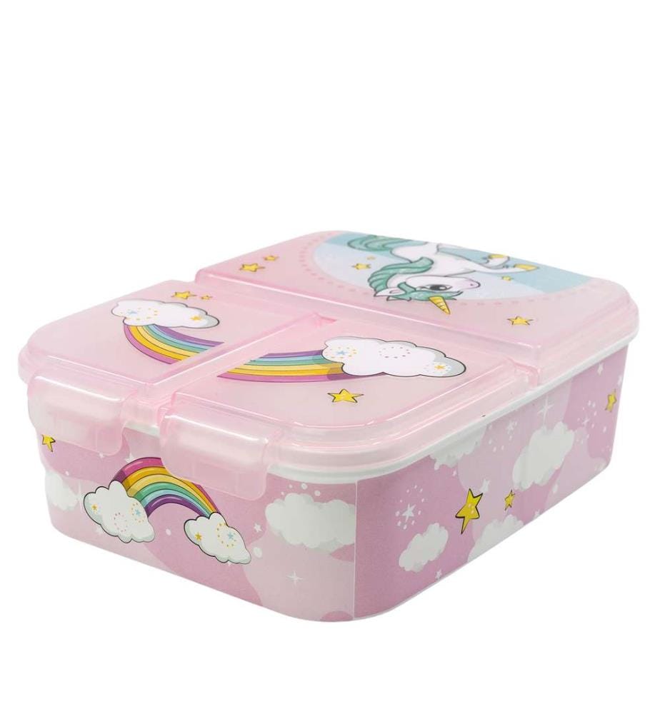 Sandwichbox mit mehreren Fächern Einhorn-Serie