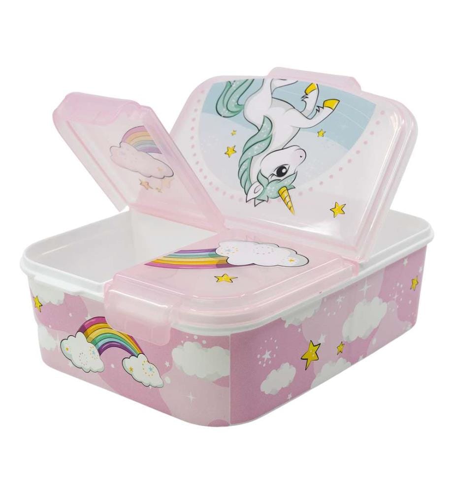 Sandwichbox mit mehreren Fächern Einhorn-Serie