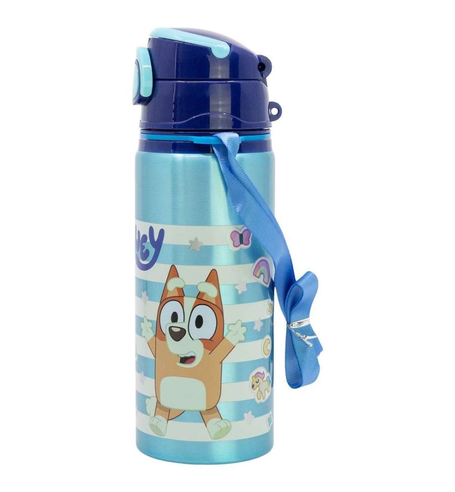 Aluminium-Pop-Up-Flasche mit Riemen 730 ml Bluey