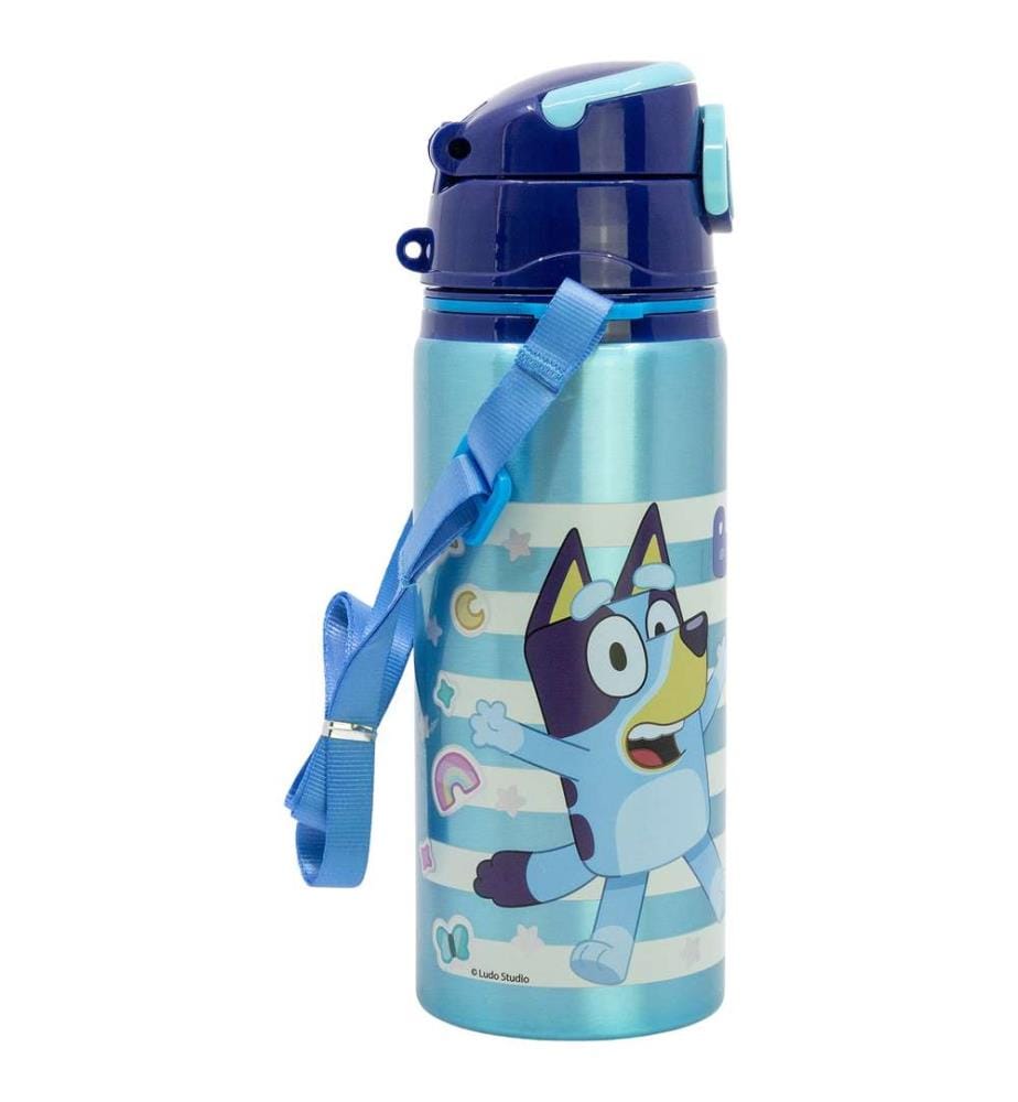 Aluminium-Pop-Up-Flasche mit Riemen 730 ml Bluey