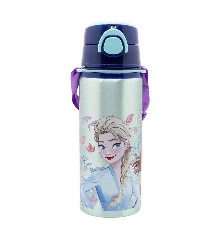 Aluminium Pop Up Flasche mit Riemen 730 ml Frozen Snowy Tale