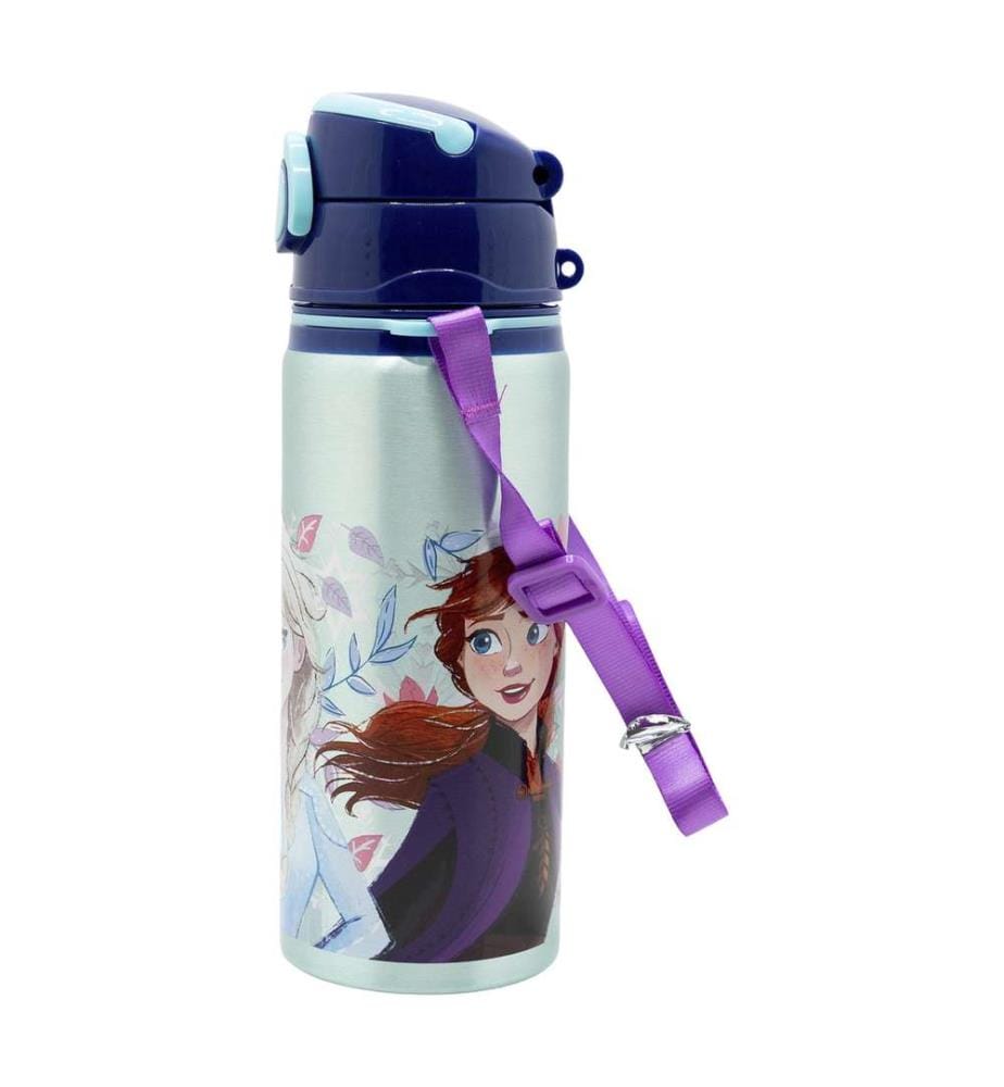 Aluminium Pop Up Flasche mit Riemen 730 ml Frozen Snowy Tale