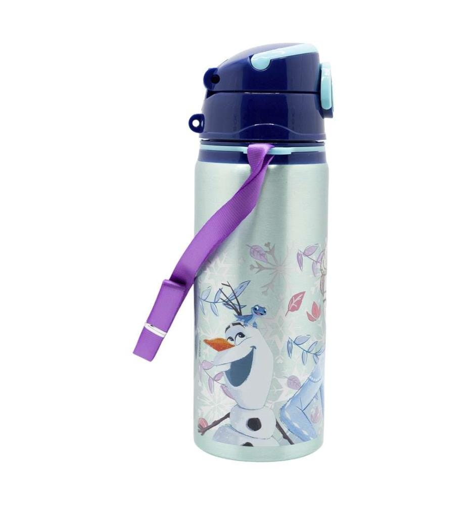 Aluminium Pop Up Flasche mit Riemen 730 ml Frozen Snowy Tale