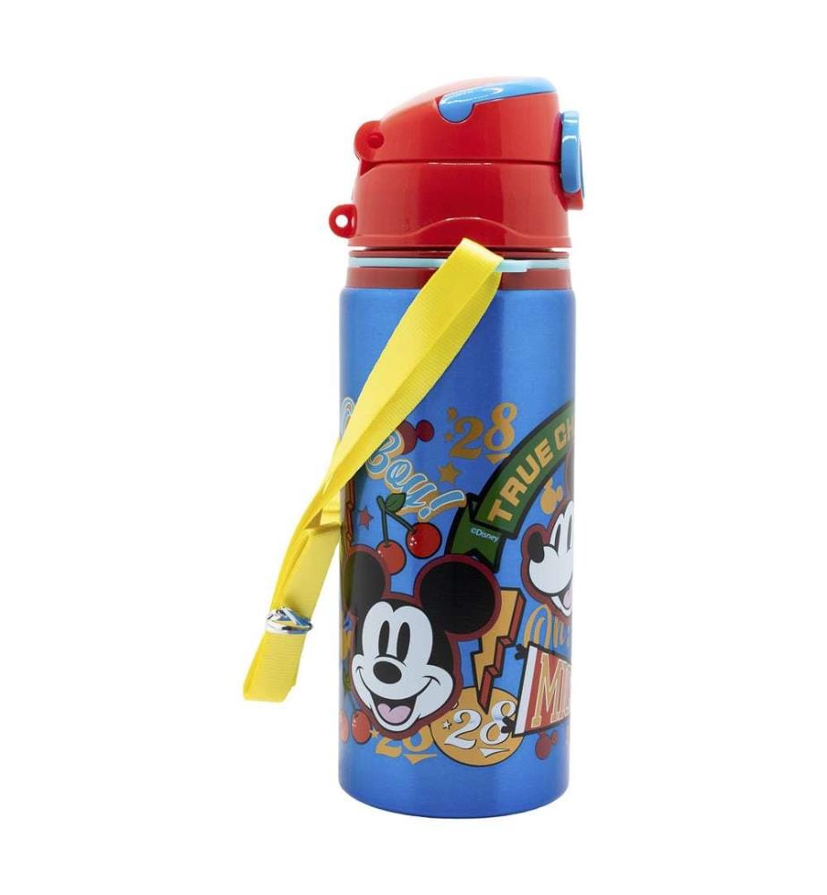 Aluminium Pop Up Flasche mit Riemen 730 ml Mickey True Champions