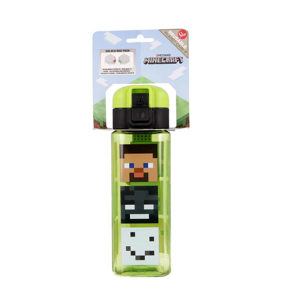 MINECRAFT - Safety Lock Square Bottle 550 ml