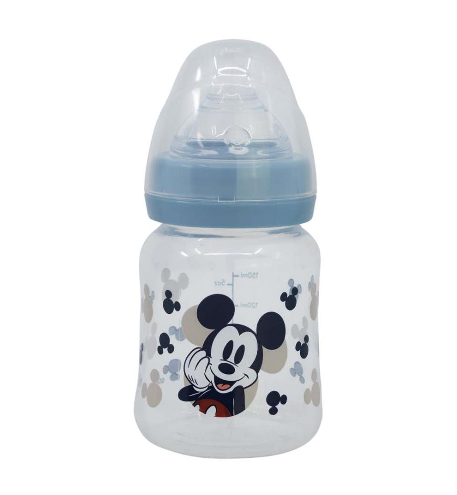 Baby 5 Oz Wideneck Flasche Silikonsauger 3 Positionen Mickey Mouse voll von Lächeln