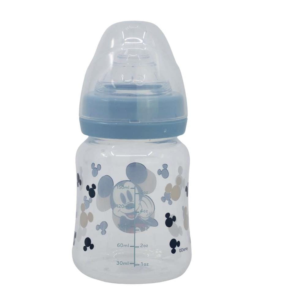 Baby 5 Oz Wideneck Flasche Silikonsauger 3 Positionen Mickey Mouse voll von Lächeln
