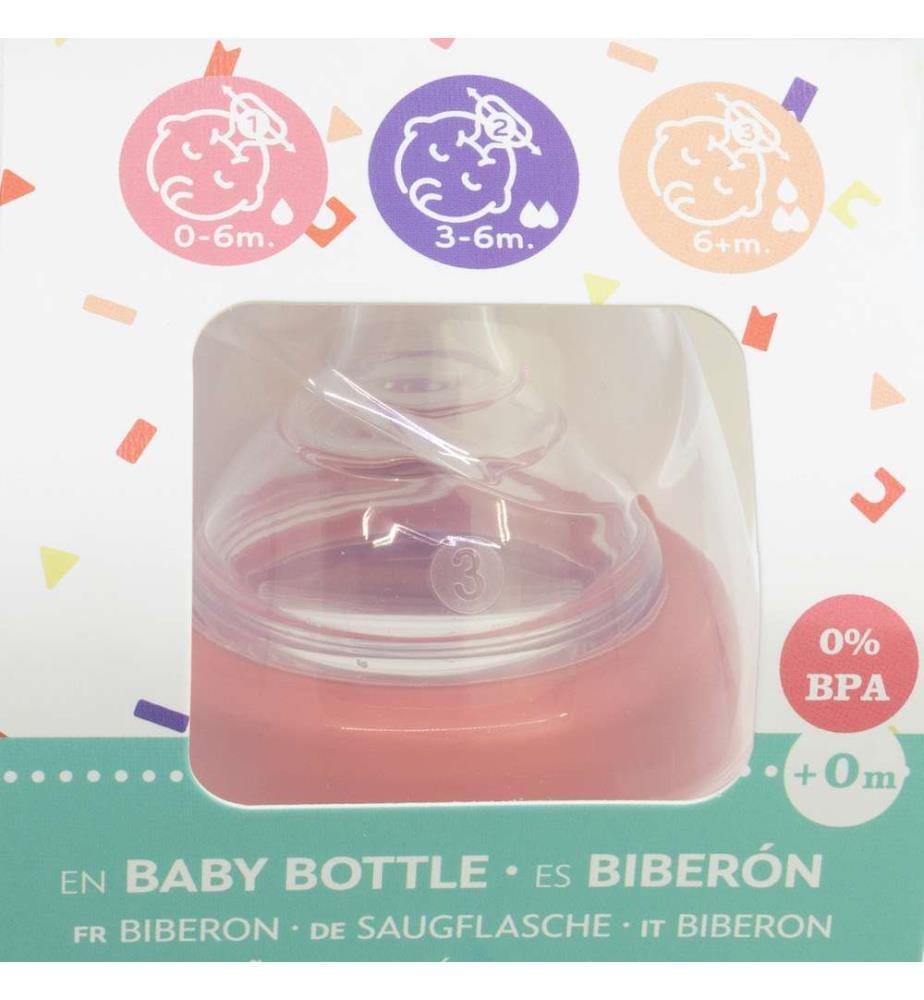 Baby 5 Oz Wideneck Flasche Silikonsauger 3 Positionen Minnie Mouse Herz voll