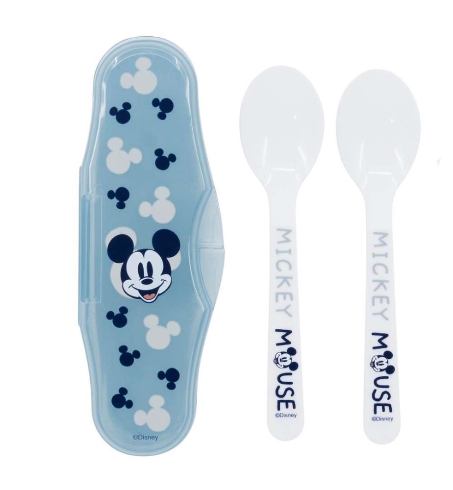 Kleinkind 2 Stück Pp Löffel Travel Set Mickey Mouse voller Lächeln