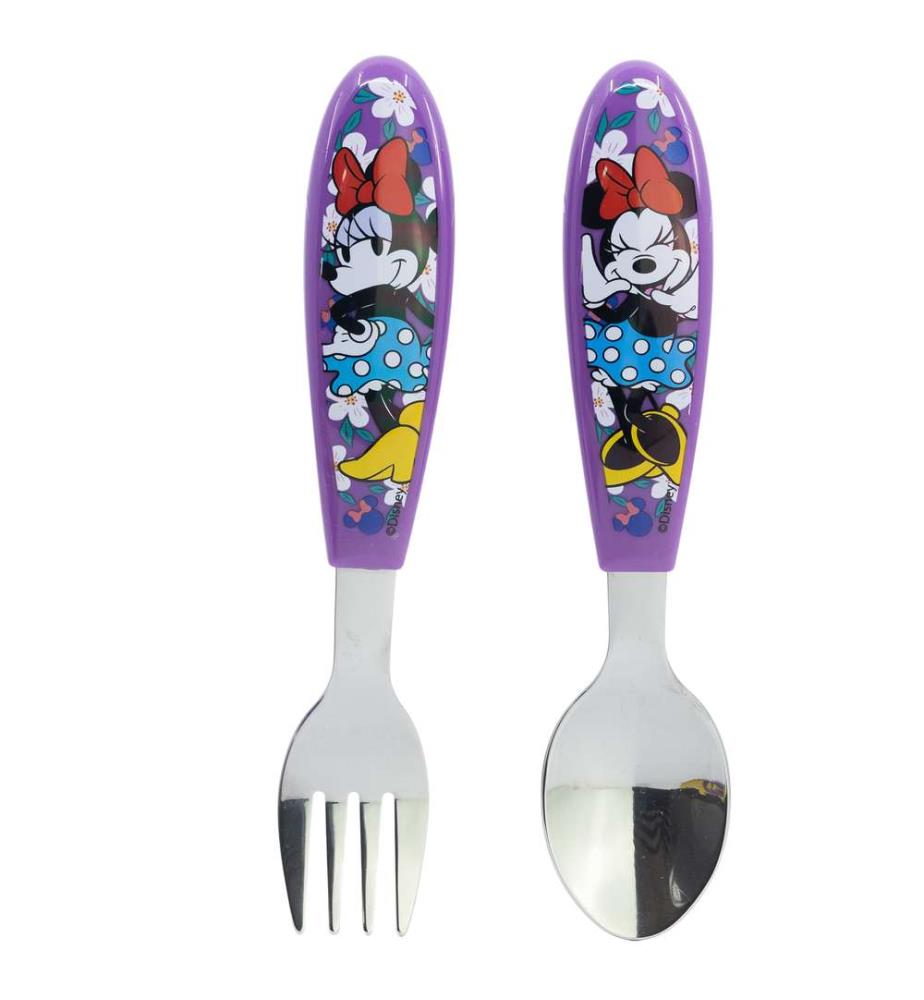 2-tlg. elliptisches metallisches Besteck-Set Minnie Sunshine