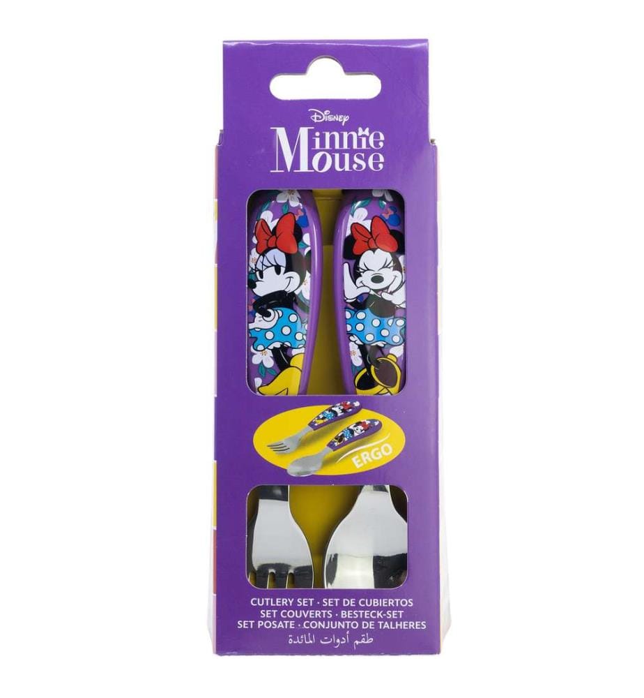 2-tlg. elliptisches metallisches Besteck-Set Minnie Sunshine