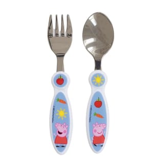 2-tlg. elliptisches Metallbesteck-Set Peppa Pig