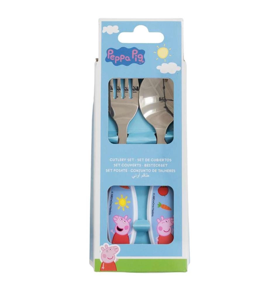 2-tlg. elliptisches Metallbesteck-Set Peppa Pig